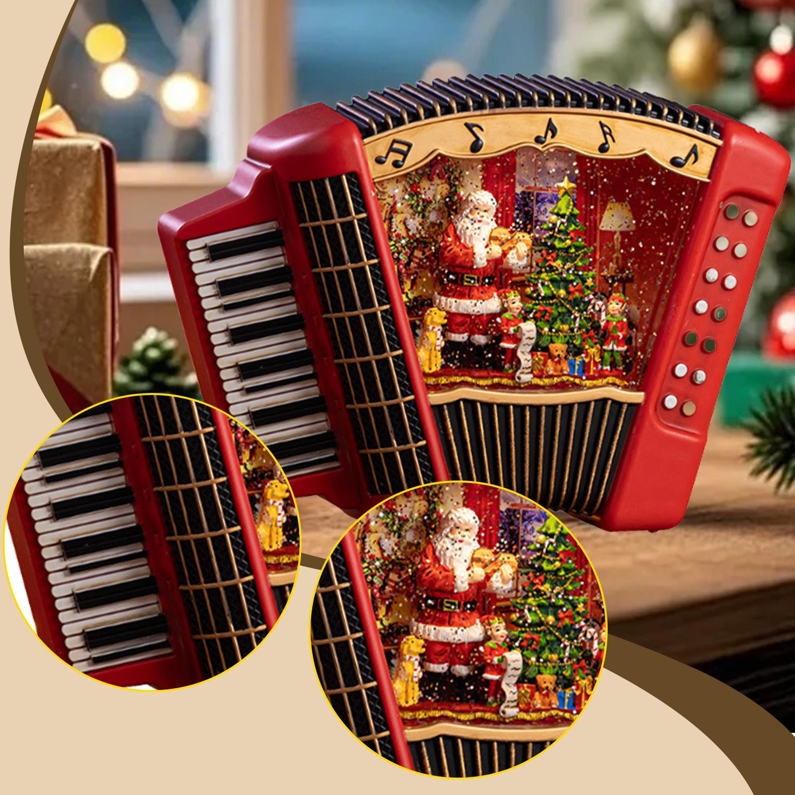 Snow Globe Musical - Muzikale Kerst Sneeuwbol Kerstdecoratie Accordeon Standbeeld