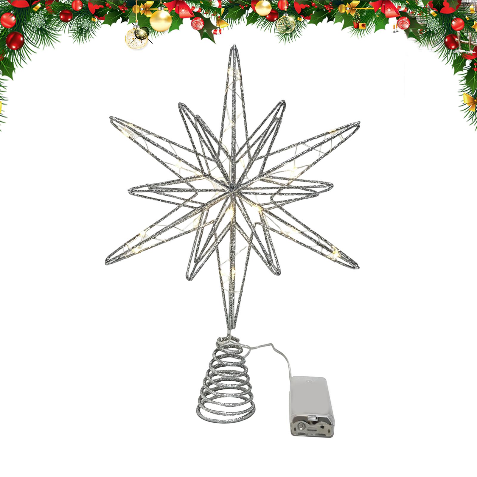 Star Tree Topper - Sterrenboomtopper met verlichting, kerstboomtopdecoraties voor thuis,