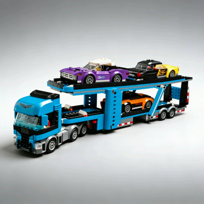 Lego Set Creator - City-serie autobestelwagen bouwstenen, dubbeldekker vrachtwagen met
