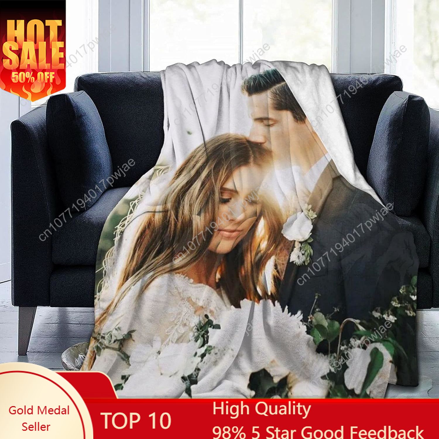 Christmas Throw Blanket - Aangepaste deken met foto's Tekst Aangepaste