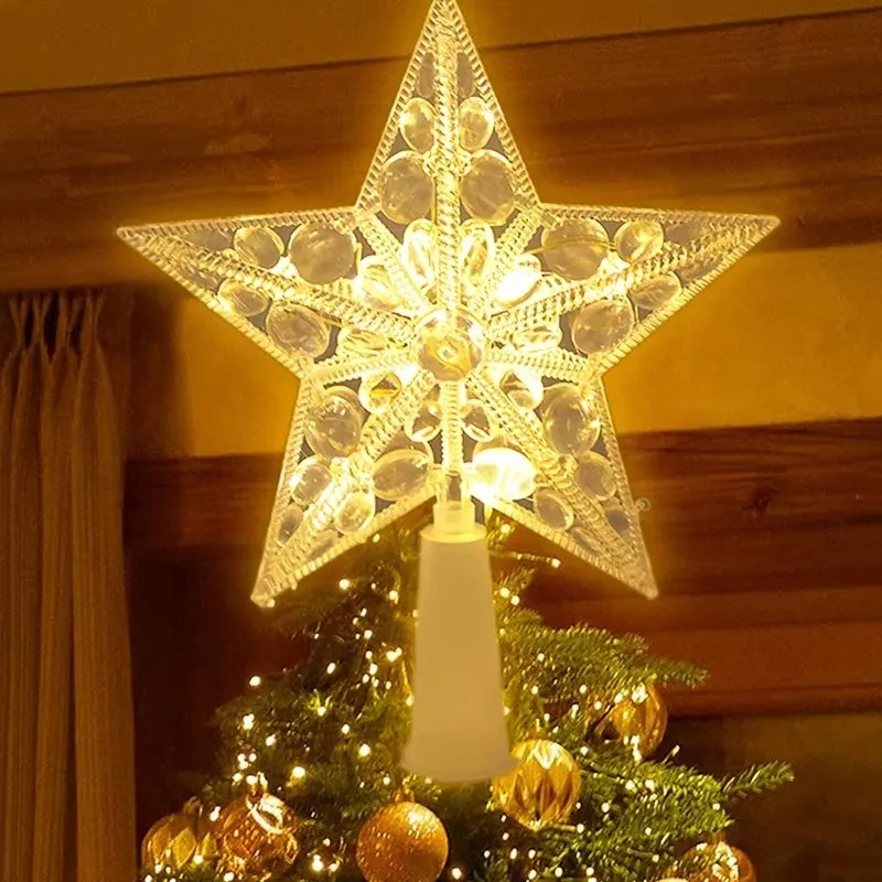 Star Tree Topper - Gloeiende kerstboomtopper van 15 cm, kerstboom,