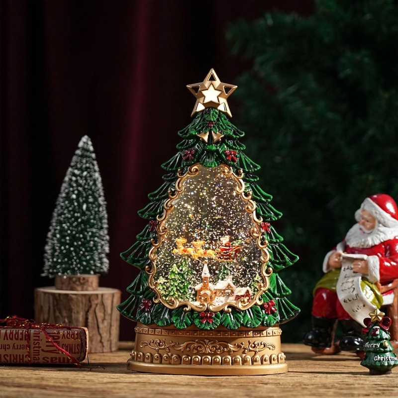 Snow Globe Musical - Sneeuwbol Muziekdoos Kerst Santa Boom Decoratie