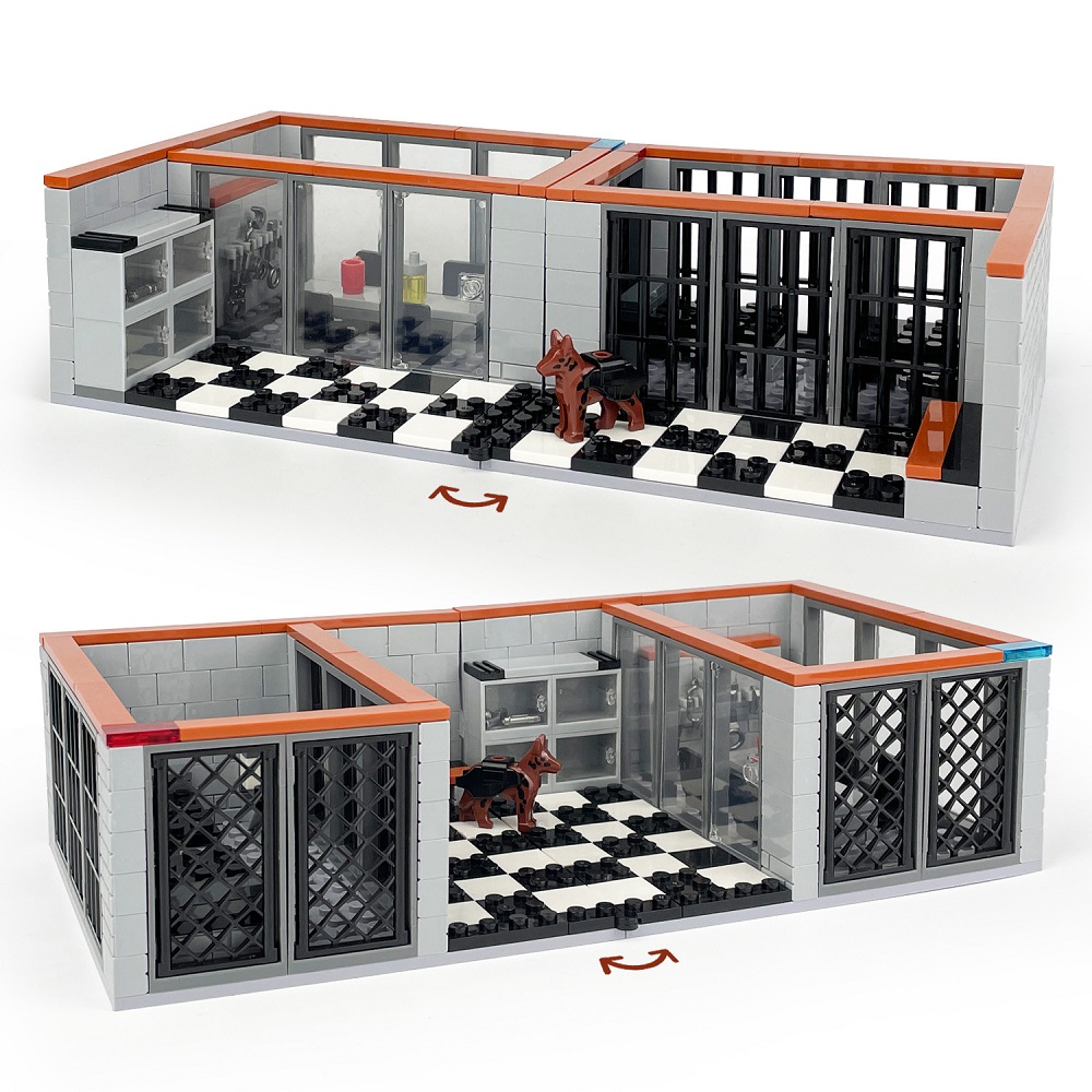 Lego Set Creator - 302PCS Gevangenis Stad Politiebureau Onderroging Kamer