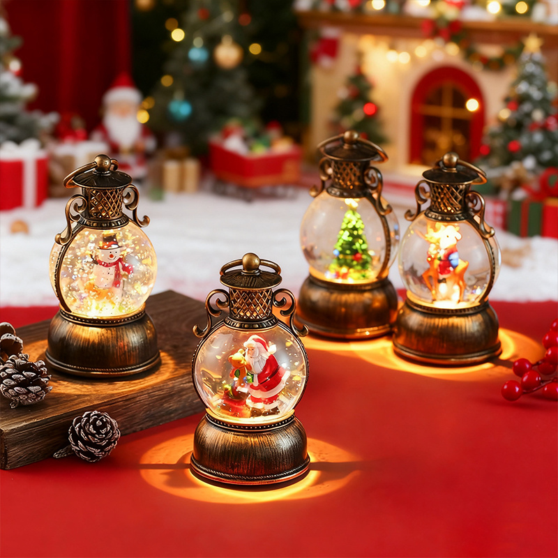 Snow Globe Musical - Vintage stijl USB-aangedreven verlichte sneeuwbol muziekdoos