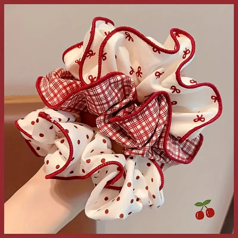Christmas Throw Blanket - 3 stuks zoete rode stippen strik