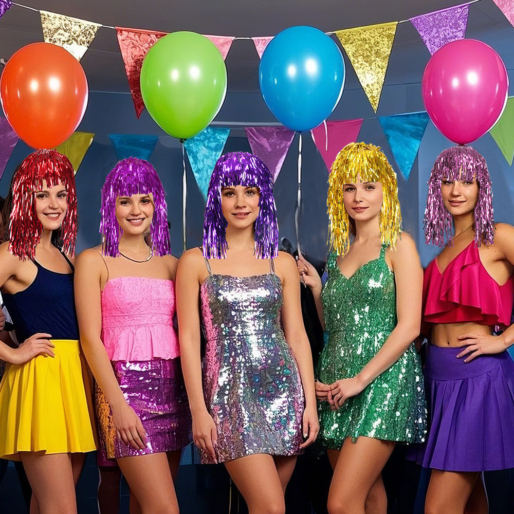 Cosplay Disco Pruik Folie Klat - Tinsel Garland Decoration recensie en prijs