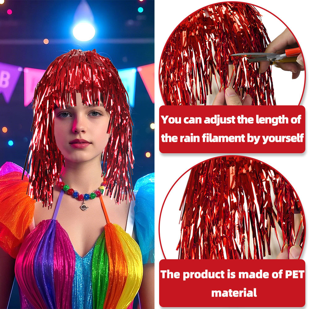Cosplay Disco Pruik Folie Klat - Tinsel Garland Decoration recensie en prijs