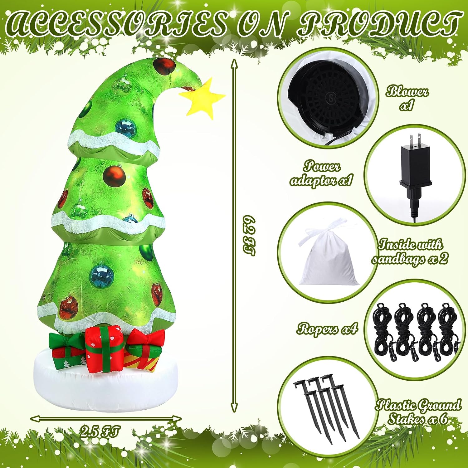 6,9ft Kerst Buiten Opblaasbare - Christmas Lights Outdoor recensie en prijs