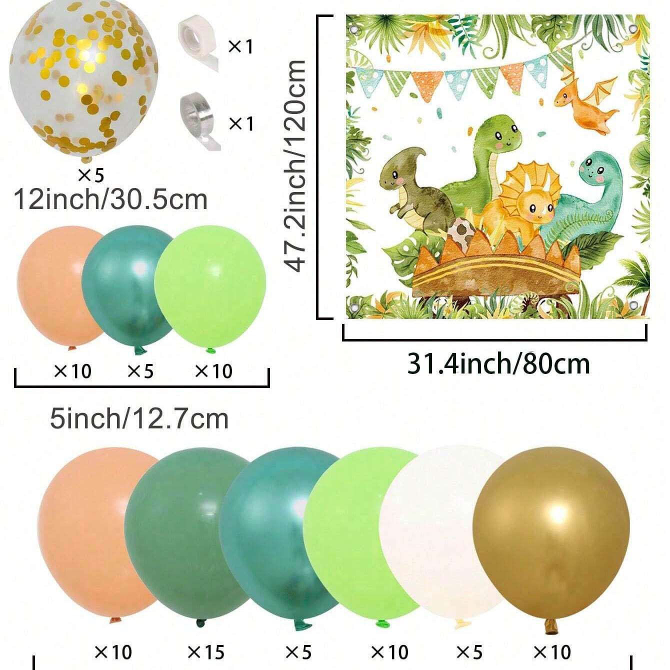 Dinosaurus ballon set boog voo - Tinsel Garland Decoration recensie en prijs