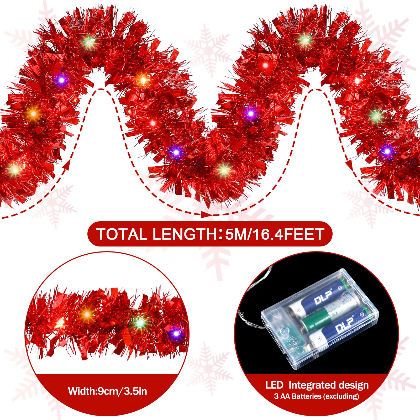 1/3pcs 5M Kerst Klatergoud Gar - Tinsel Garland Decoration recensie en prijs